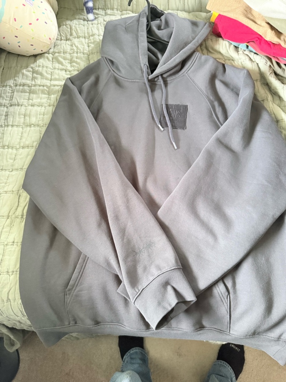 Vans Gray Pullover Hoodie with Patch Logo